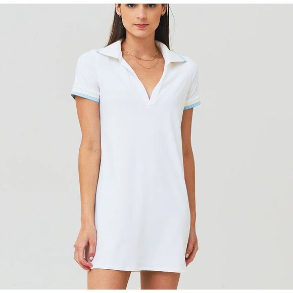 Addison Bay Easy Polo Dress in White Sz. S - Picture 1 of 7